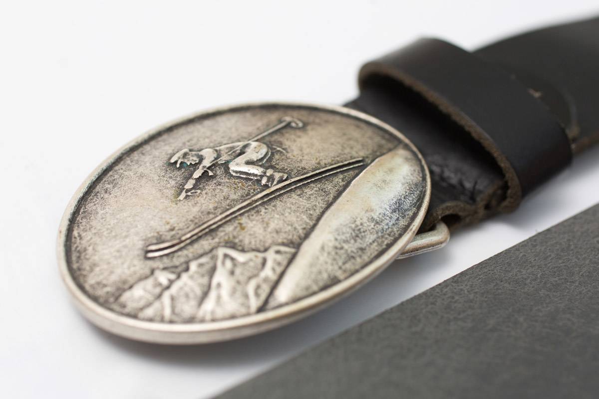 Leather Belt with silver buckle